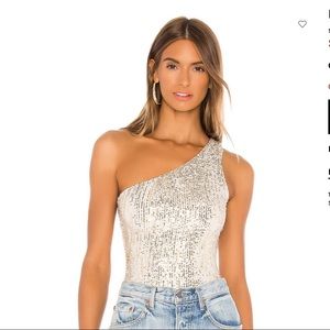 Revolve Remi Sequin One Shoulder Bodysuit
